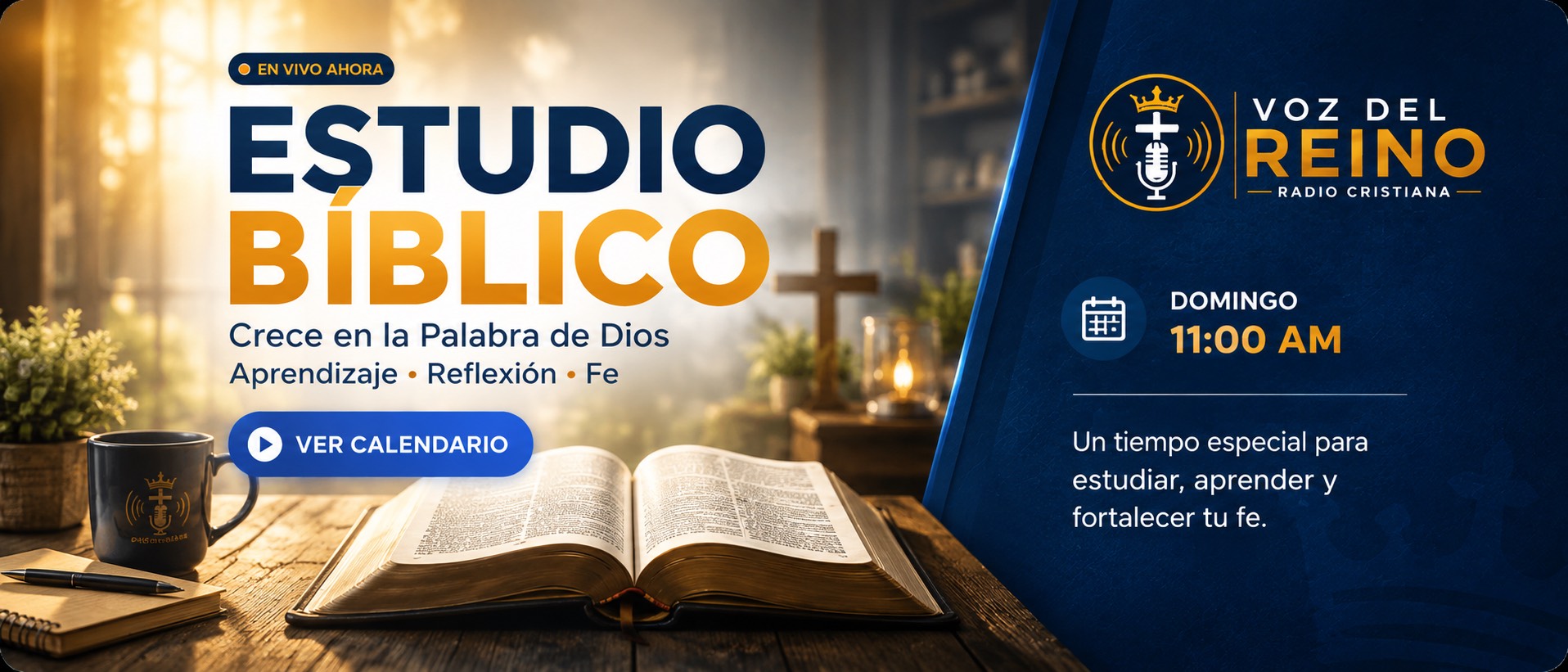 Estudio Bíblico, domingo a las 11:00 AM